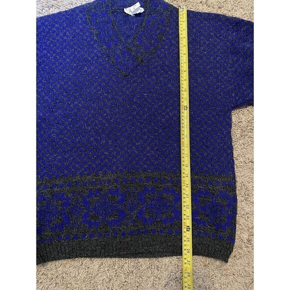 THE Bay La Baie Vintage Sweater Wool Blend Purple Gray Italy Unisex Men'… - Picture 7 of 8